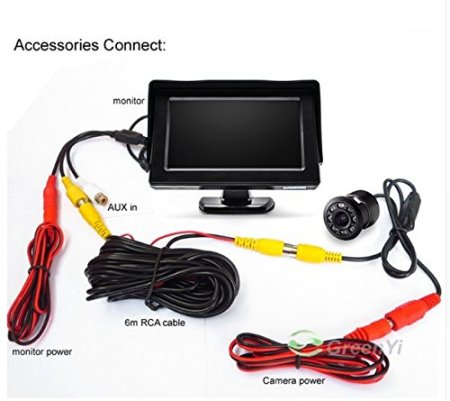 Car Rear View Kit 4.3 Inch Monitor With Rear View Camera