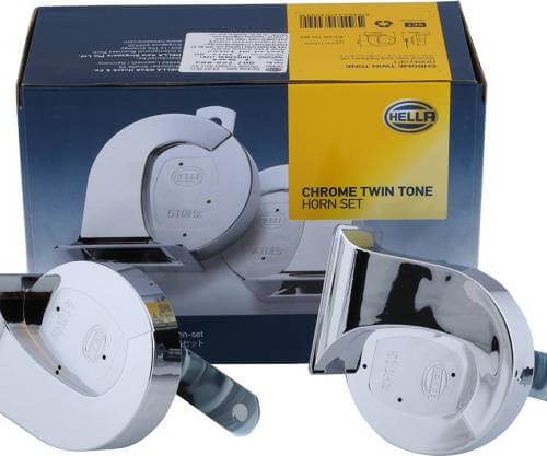 Hella Chrome Twin Trumpet Horn Set (007728883)
