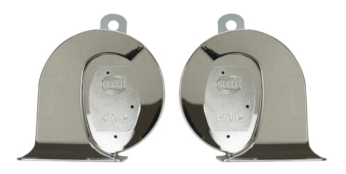 Hella Chrome Twin Trumpet Horn Set (007728883)