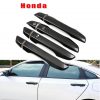Carbon Fiber Chrome Door Handle Cover For Honda Car Wavehertz