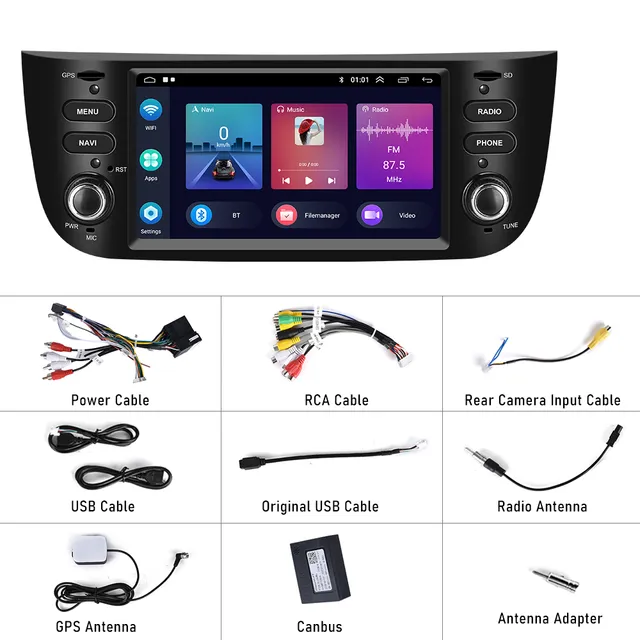 Fiat Punto EVO 6.2 Inch Android Stereo OEM Style (2014+) | 2GB 32GB | Wireless Apple CarPlay - Image 2