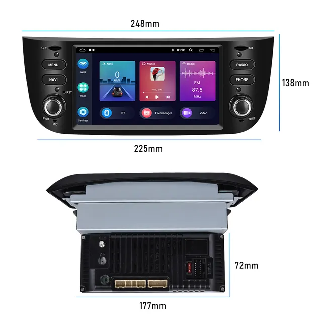 Fiat Punto EVO 6.2 Inch Android Stereo OEM Style (2014+) | 2GB 32GB | Wireless Apple CarPlay - Image 3