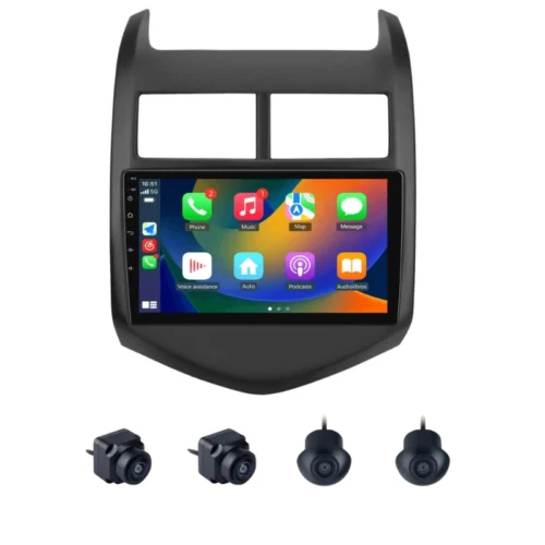 Chevrolet Aveo 9 Inch Android Car Stereo With 360 Bird View Camera