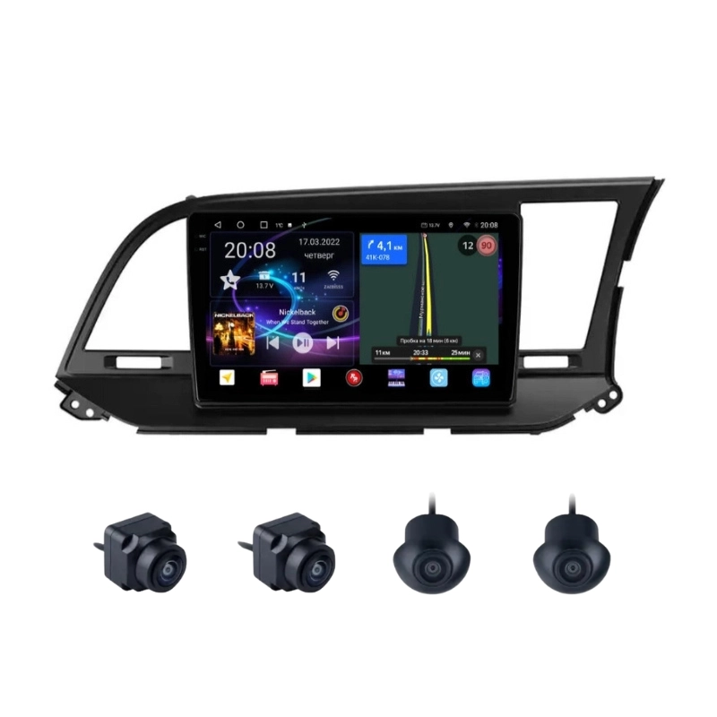 Hyundai Elantra 9 Inch Android Car Stereo With 360 Bird View Camera (2017+)