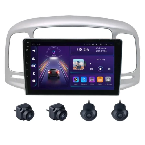Hyundai Verna 9 Inch Android Car Stereo With 360 Bird View Camera (2006-2011)