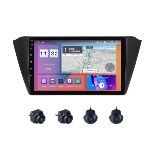 Skoda Fabia 9 Inch Android Car Stereo With 360 Bird View Camera