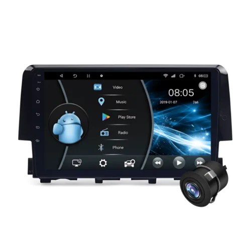 Honda Civic (2018+) 9 Inch Android Car Stereo TS7 Quad Core | 2GB RAM 32GB ROM | AHD Camera | With Frame