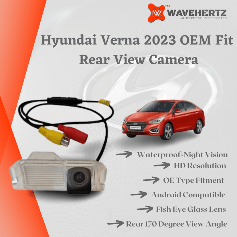 Hyundai Verna 2023 HD Reverse Parking Camera OEM Fit Type