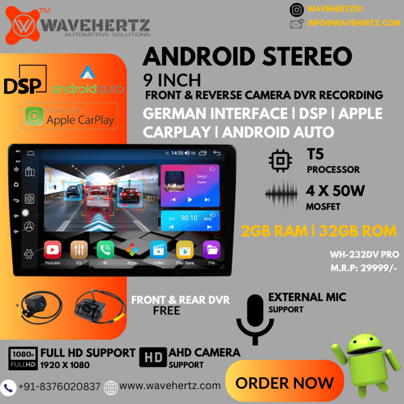 9 inch android stereo 2GB 32GB Memory Front And Rear View Camera Apple CarPlay Android Auto DSP