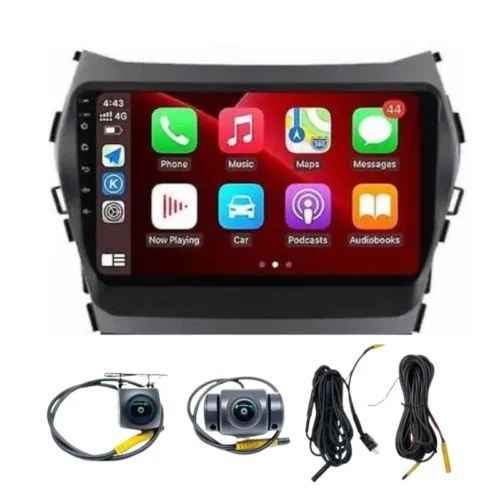 Hyundai Santafe (2011-2014) 9 Inch Android Car Stereo 4GB/64GB With Front & Rear Camera DVR | Wireless Apple CarPlay | Android Auto | DSP | With Frame