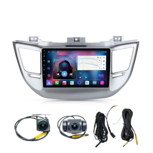 Hyundai Tucson 9 Inch Android Car Stereo 4GB/64GB With Front & Rear Camera DVR | Wireless Apple CarPlay | Android Auto | DSP | With Frame