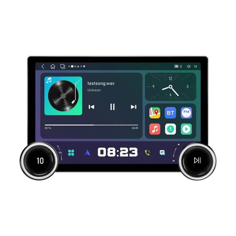 Universal Diamond 2K 11.8 Inch Android Car Stereo Dual Knobs With 360 Degree Camera | 4GB RAM | 64GB ROM | Wireless Apple CarPlay | Android Auto | 360 In-Built | 4G Sim Support | QLED Display | DSP | Wi-Fi | Octa Core CPU | Bluetooth | GPS Navigation Support | AHD Reverse Camera