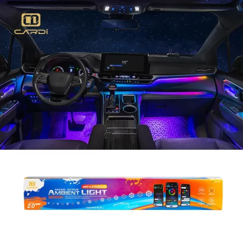 CARDI K4 Ambient Light | Ambient Smart LED Light Strip Kit for Interior Car Lighting | Universal CARDI K4 Atmosphere Ambient Lighting Solution with App control