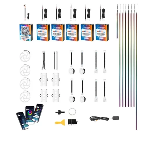 CARDI K4 Ambient Light | Ambient Smart LED Light Strip Kit for Interior Car Lighting | Universal CARDI K4 Atmosphere Ambient Lighting Solution with App control