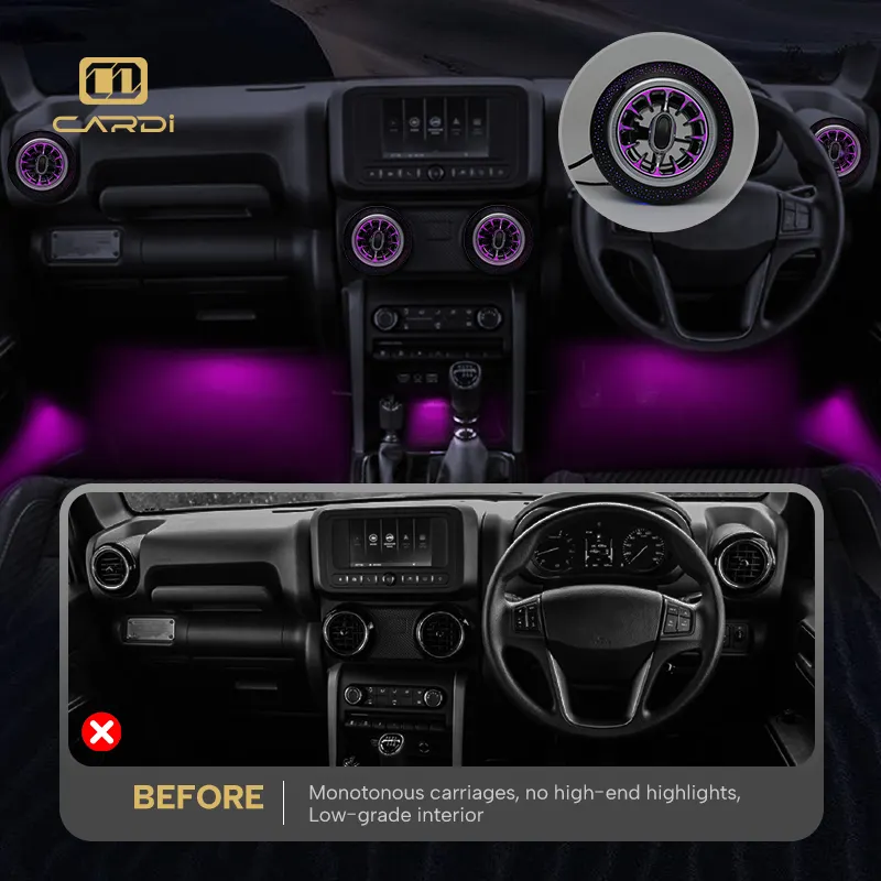 Mahindra THAR CARDI K4 Plus LED AC Vent Ambient Light Kit 8 In1