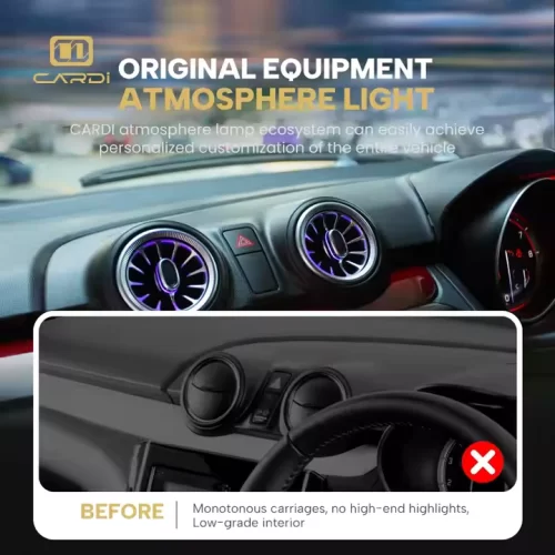Maruti Suzuki Swift (2019-2023) Cardi K4 LED AC Vent Ambient Light Kit | 6 In 1 With App Control
