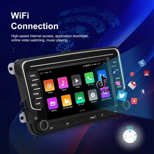 Volkswagen Vento OEM Fit Android Stereo | 2GB 32GB | 7 Inch IPS Display | Wireless Apple CarPlay | Android Auto | AHD Camera | CANBUS