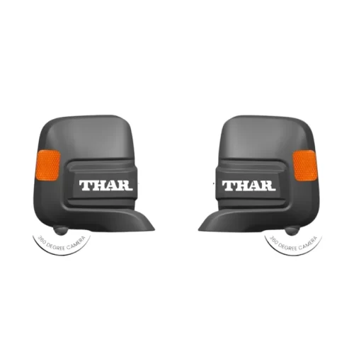 Mahindra Thar Roxx Side Mirror Cover with LED Indicator, 360 Camera Mount & White THAR Logo | Premium Glossy Finish ABS