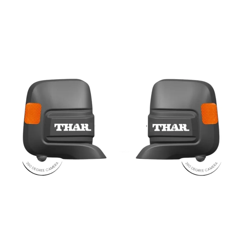Mahindra Thar Roxx Side Mirror Cover with LED Indicator, 360 Camera Mount & White THAR Logo