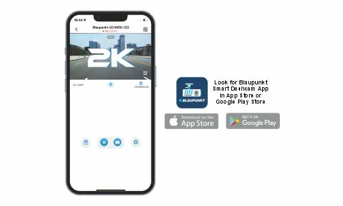 Blaupunkt Dashcamera DC 5050 Wifi | Dual Camera 2K Front + Full HD Rear Dash Cam with Wi-Fi | G-Sensor & Parking Mode