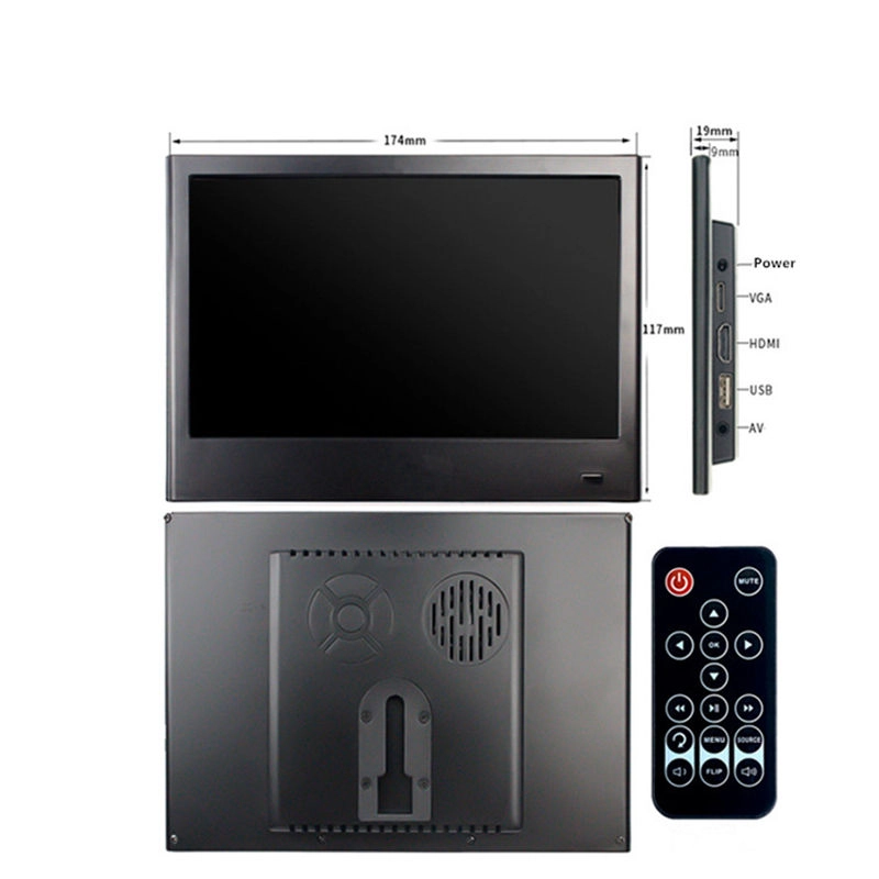 Wavehertz WH-7-LED 7 Inch LED Monitor With HDMI | VGA | AV | USB | Industrial Grade IPS Display