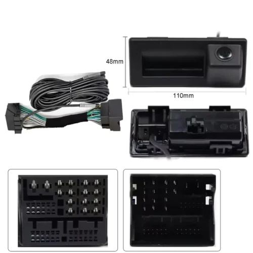 Volkswagen Tiguan Rear View Camera Kit – Reverse Parking Camera for OEM Stereo with Quad-Lock Camera Adapter