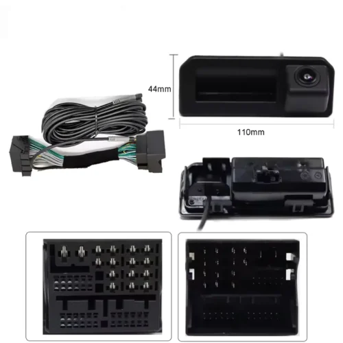 Volkswagen Jetta Rear View Camera Kit – Reverse Parking Camera for OEM Stereo with Quad-Lock Camera Adapter